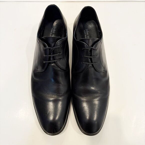 John Varvatos Size 12 Black Dress Shoes Oxford Handmade in Italy - Picture 1 of 7